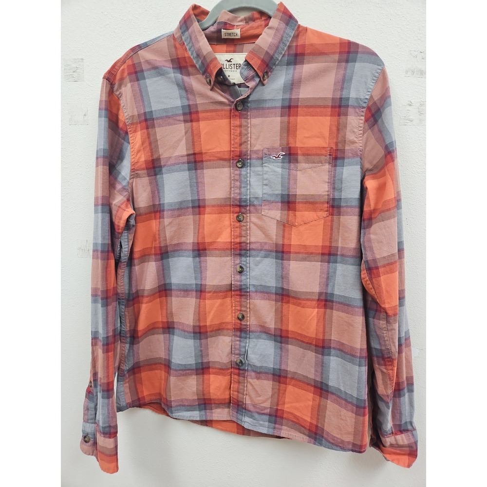 Hollister  Button Shirt Mens Medium Stretch Long Sleeve